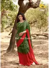 Green And Red RajYog Mul Mul Sartin Exclusive Attractive Designer Printed Casual Wear Sartin Silk Saree 13 